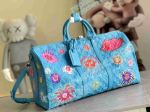 Top Quality Replica L---V Keepall Bandoulière 50 Travel Handbag Blue Color 